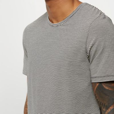 Grey Jack & Jones Premium stripe T-shirt